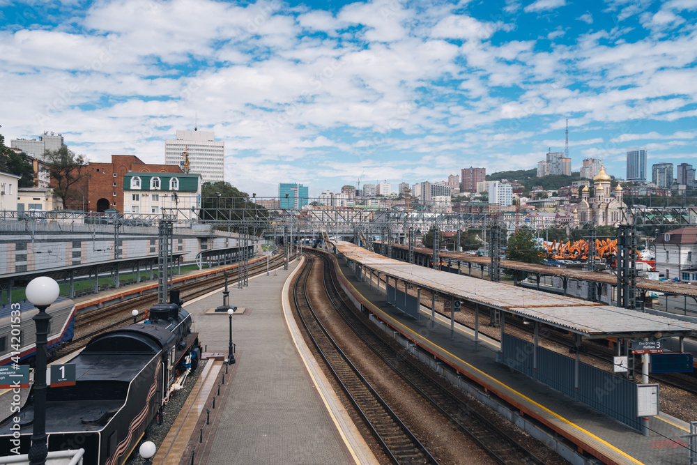 Fototapeta premium train station of Vladivostok, Russia
