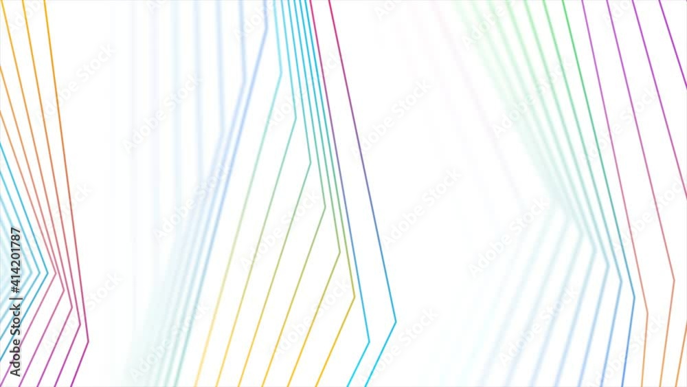 Colorful rainbow curved lines refraction motion design. Abstract ...