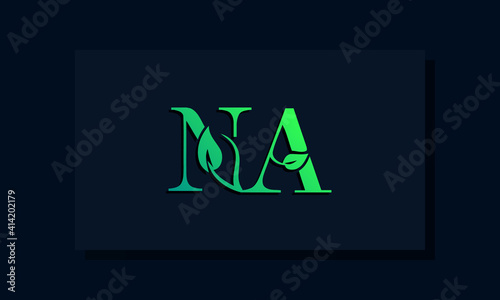 Minimal leaf style Initial NA logo photo