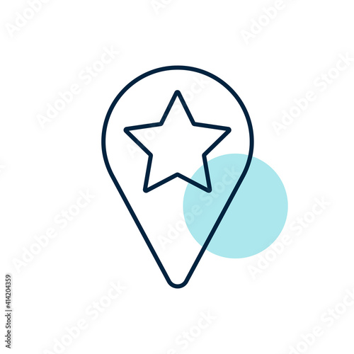 Star favorite pin map icon. Map pointer, markers