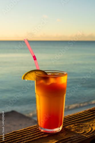 Принти на полотні Tropical drink, Grand Turk Cruise Port, Grand Turk Island, Turks and Caicos Islands, Caribbean