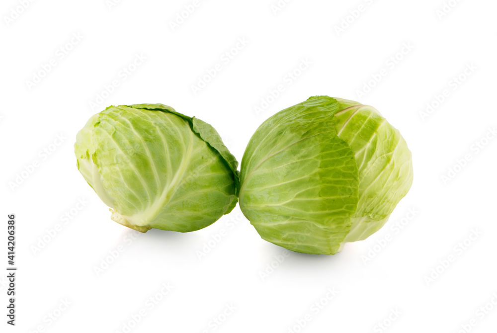 Green cabbage isolated on white background Green cabbage isolated on white background