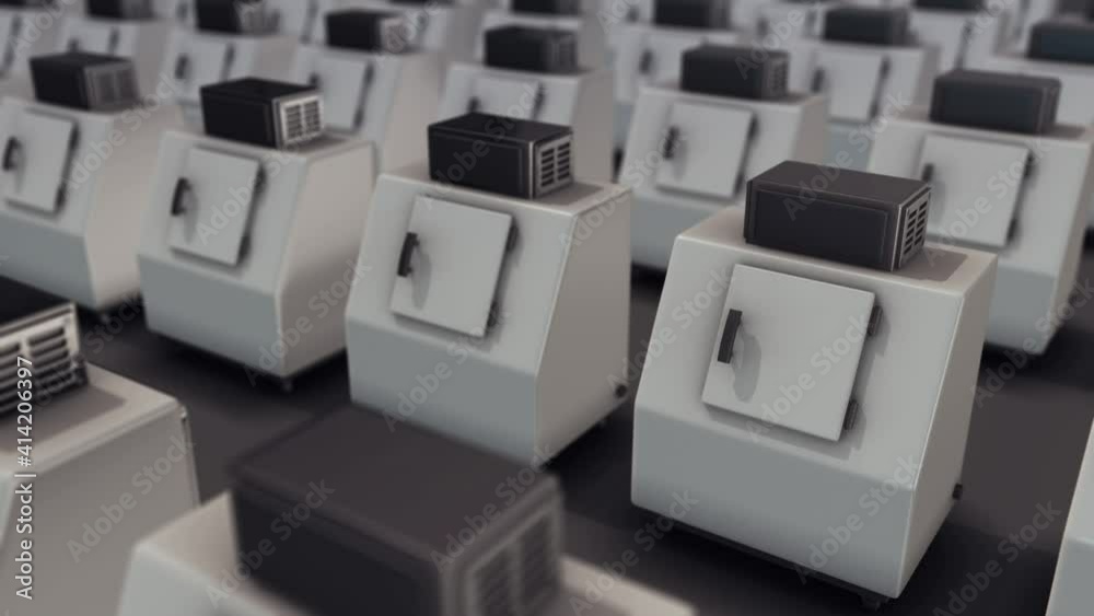 A lot of Icebox in a row 4k. High quality 4k footage