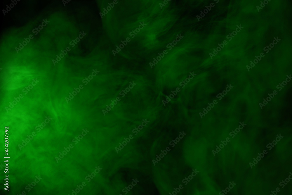 Green steam on a black background. Green steam on a black background.