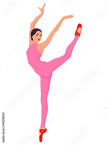 Ballerina in pink unitard