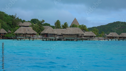 Fototapeta Naklejka Na Ścianę i Meble -  Bora Bora Over-Water Bungalows, French Polynesia