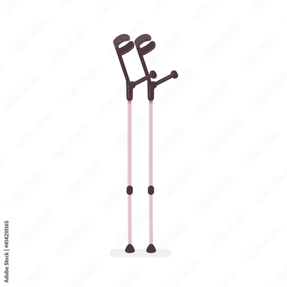 Elbow crutch. Vector illustration in flat style.