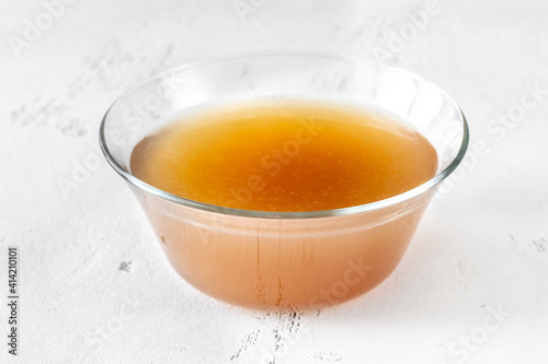 Картината върху платно Bowl of beef bone broth