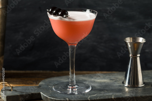 Refreshing Boozy Pink Lady Cocktail