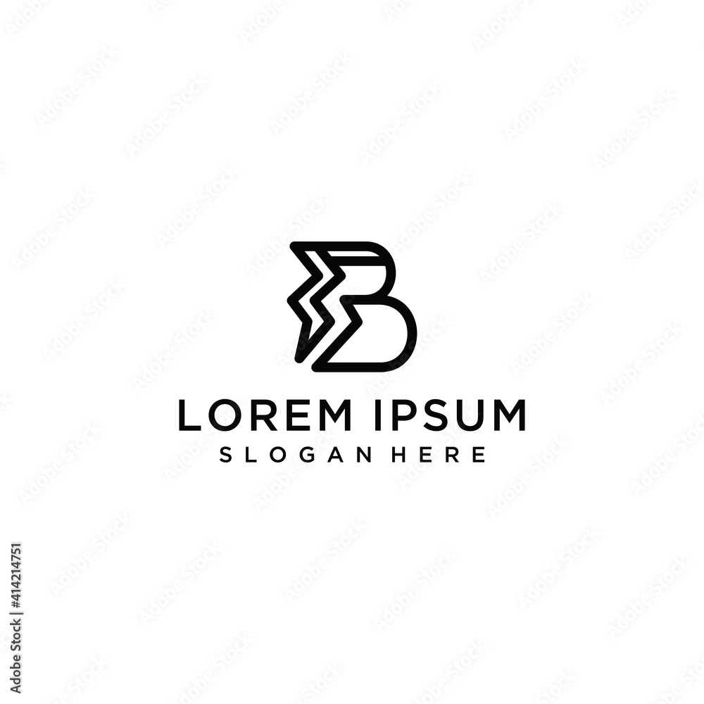 initial letter b monogram vector logo.line initial letter b monogram vector logo.line