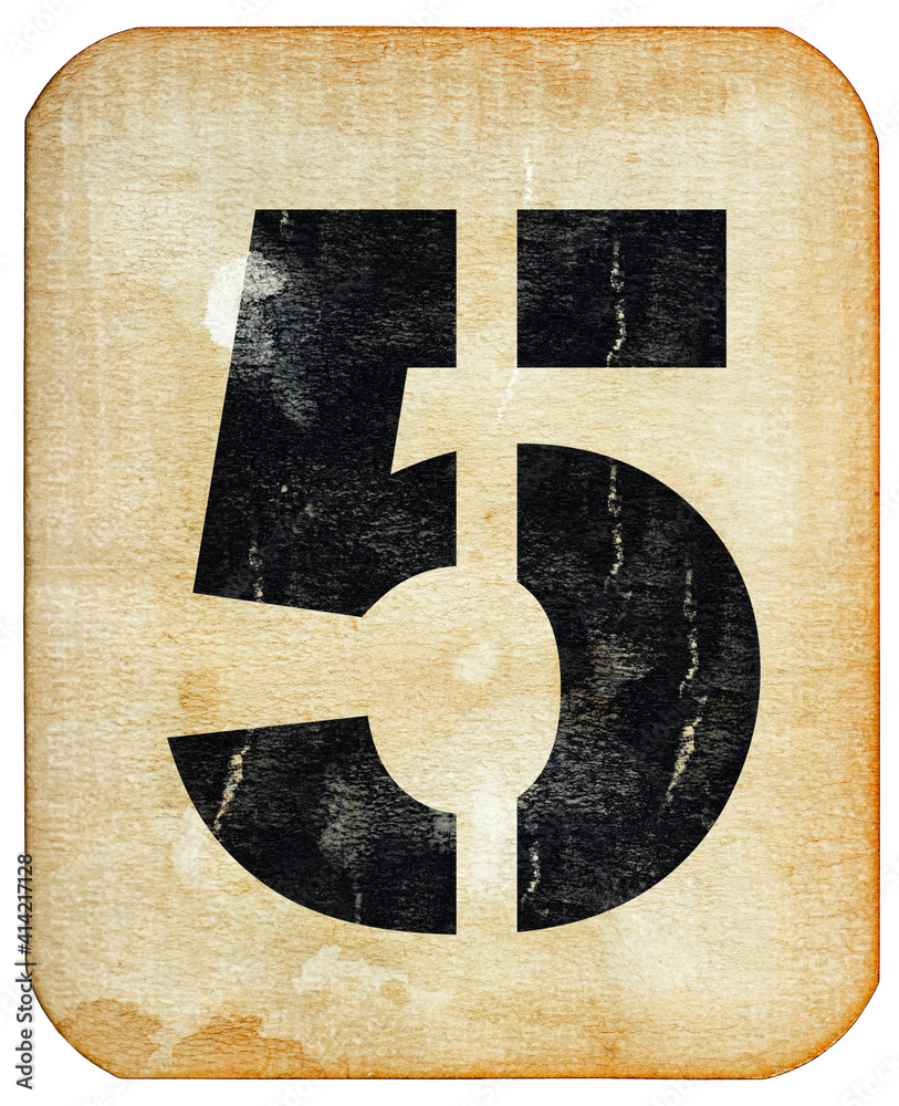Number five Used sign Old paper texture background Stock Photo | Adobe ...