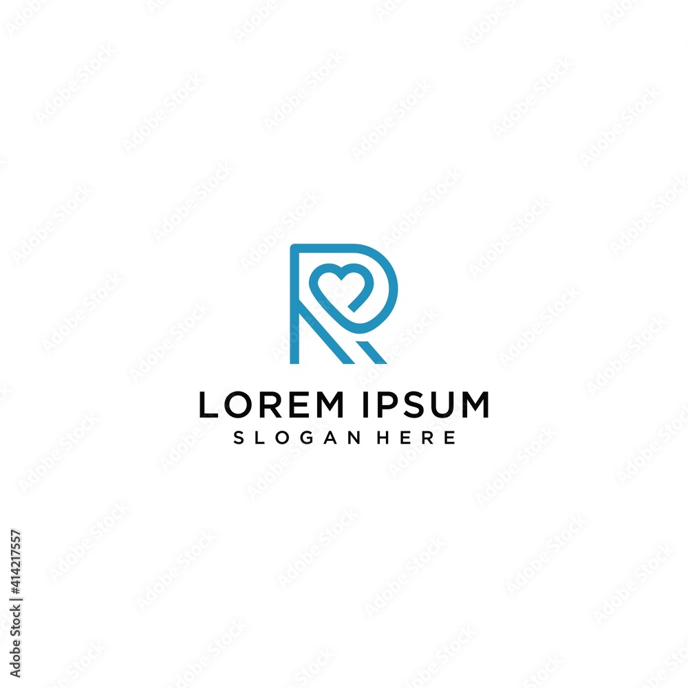 Letter R logo icon design template	