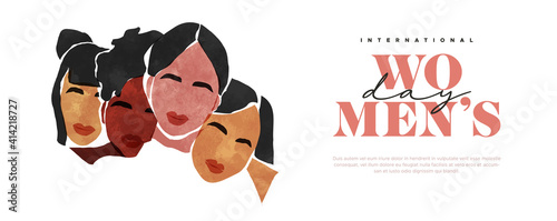 Women's Day friend group abstract art template