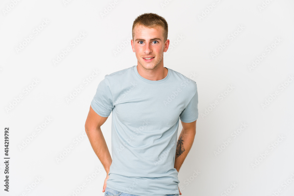 Young caucasian handsome man happy, smiling and cheerful. Young caucasian handsome man happy, smiling and cheerful.