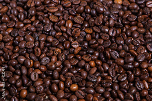 Coffee beans background  texture.