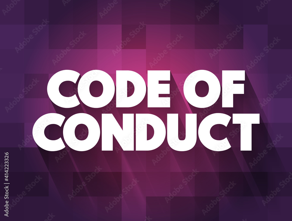 Code Of Conduct text quote, concept background