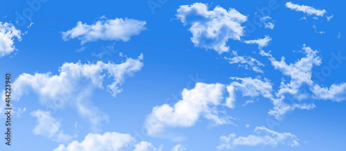 blue sky clouds for background. Panorama of sky.