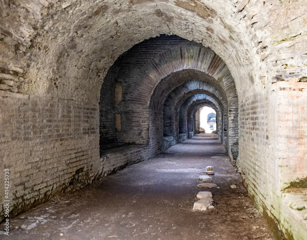 brick tunnel Roman era ancient Rome ruins