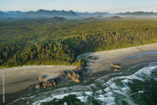 Canada, British Columbia. Pacific Rim National Park, aerial view. photo