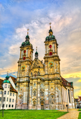 The Cathedral of Saint Gall Abbey in St. Gallen. UNESCO world heritage in Switzerland