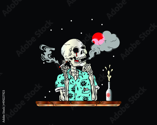 Illustration Vector Graphic Of smoker