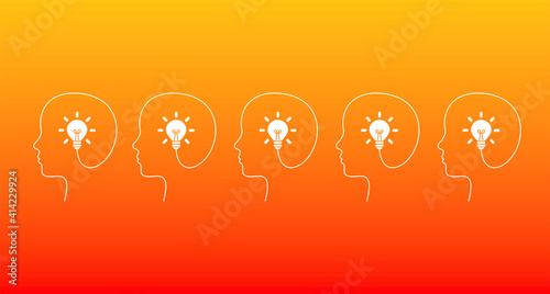 testa, lampadina, idea, colori, creatività, idee	
