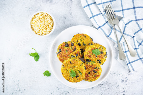 Millet Black Beans Oats Cilantro Burgers