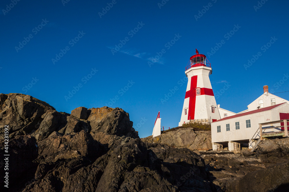 Canada, New Brunswick, Campobello Island. Head Harbour Lightstation lighthouse.