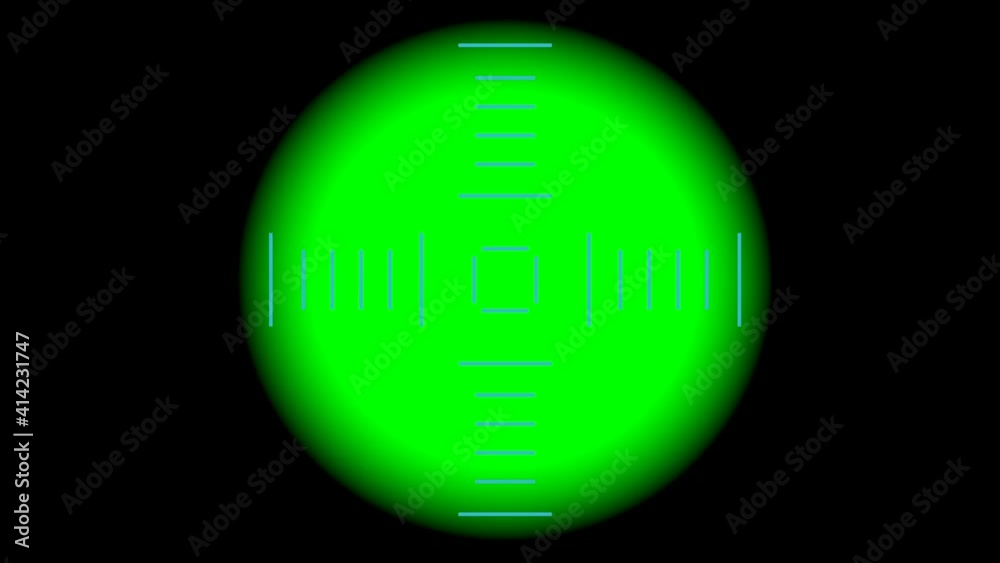The rifle tracking optical sight is isolated on a green background ...