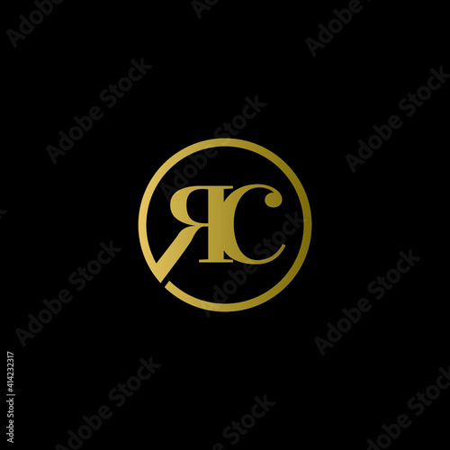 rc luxury logo design vector icon linked