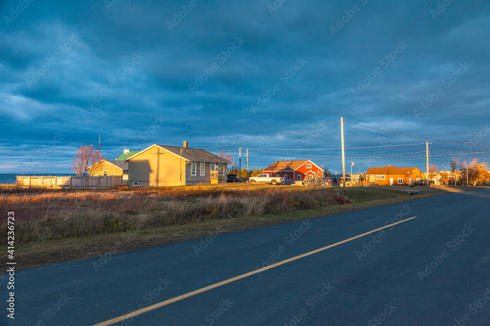 Canada, New Brunswick, Caraquet. Sunset light. Canada, New Brunswick, Caraquet. Sunset light.