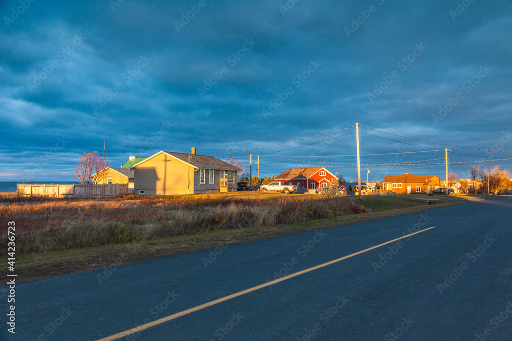 Canada, New Brunswick, Caraquet. Sunset light.