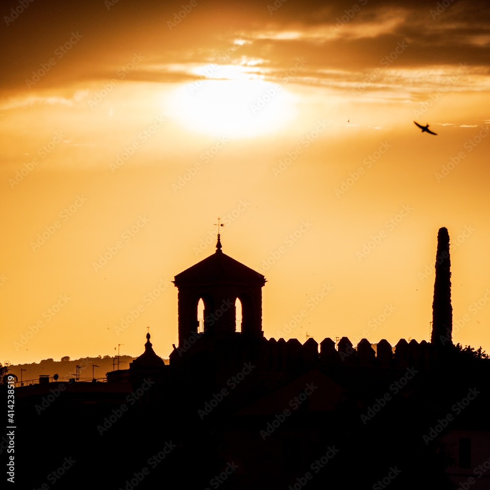 Cordoba silhouette with a Sunset