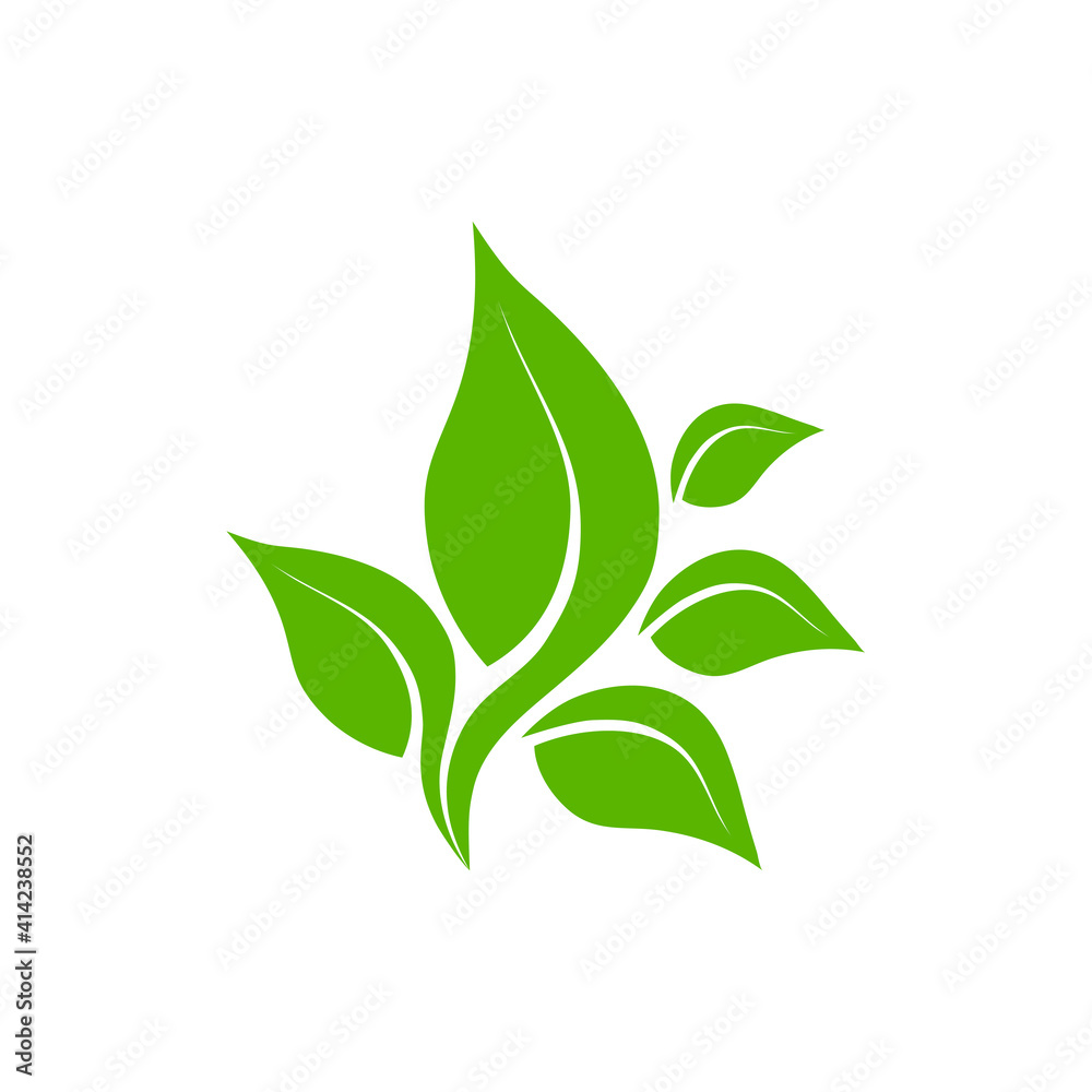 Fototapeta premium Eco icon green leaf vector illustration isolated. Green leaf sign