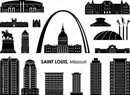 Obraz na płótnie Saint LOUIS Missouri SKYLINE City Silhouette
w salonie