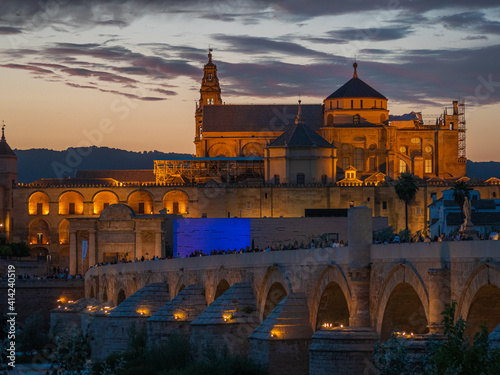 Roman Bridge Cordoba Skyline