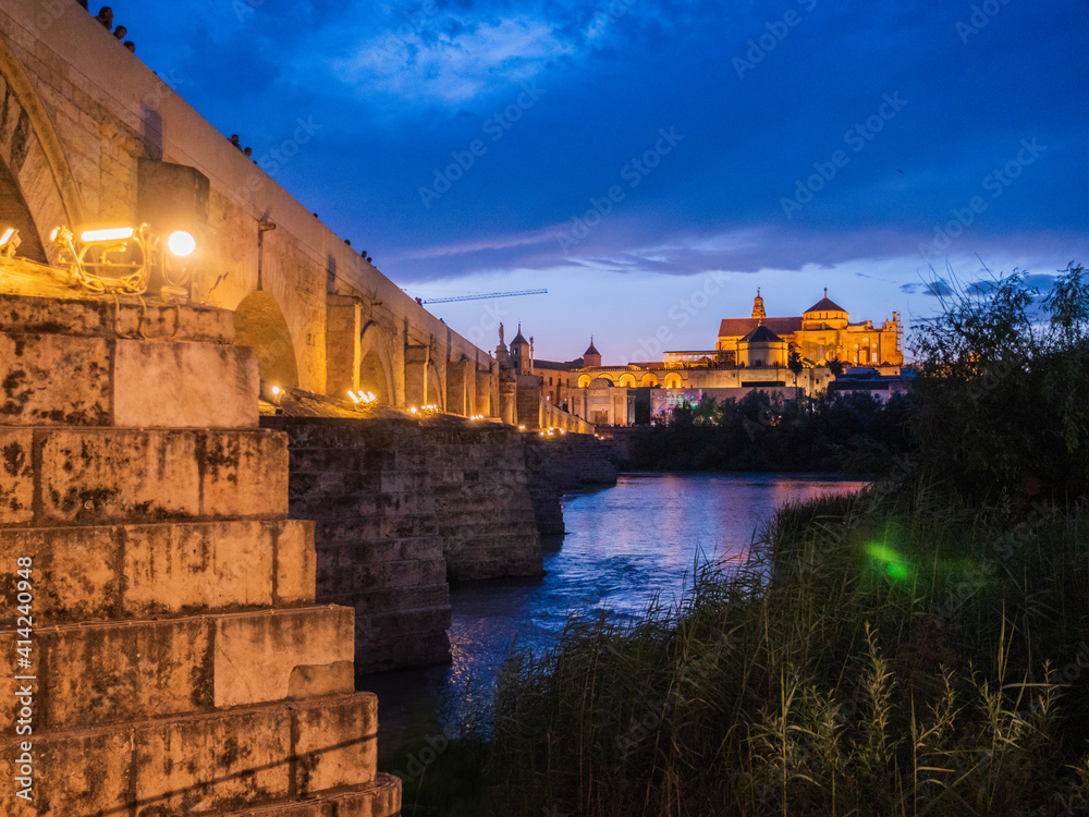 Roman Bridge Cordoba by Night