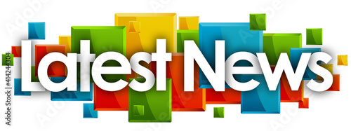 latest news in colored rectangles background