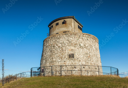 Canada, New Brunswick, Saint John. The Carleton Martello Tower, War of 1812 military defensive tower.