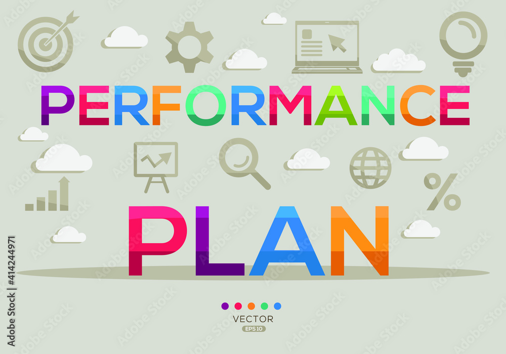 Creative (performance plan) Banner Word with Icon ,Vector illustration.
