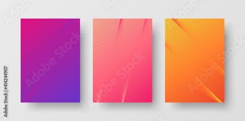 Set of Futuristic Abstract Background Wallpapers with Geometric Line Design. Modern Background Template for Banner, Brochure, Identity, Branding etc. Bright Backgrounds with Optical Illusion Lines