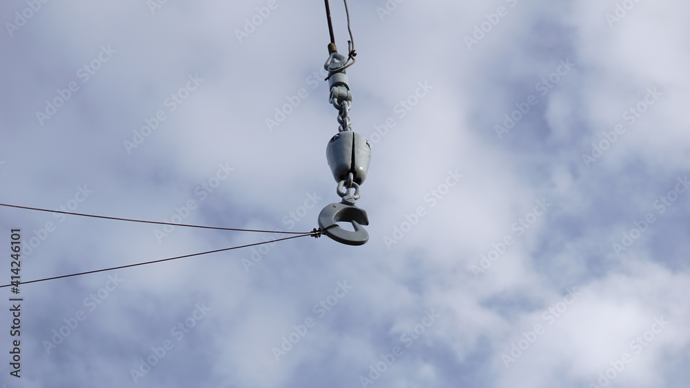 crane hook against sky background crane hook against sky background