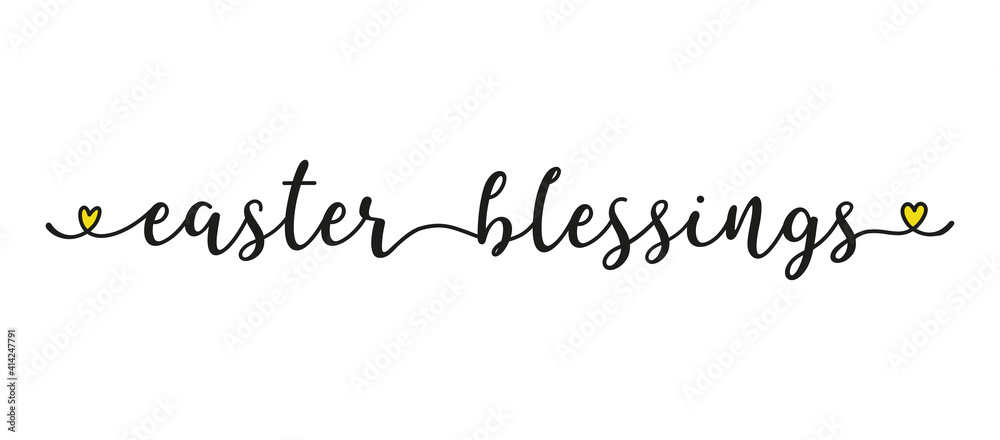 Hand sketched EASTER BLESSINGS phrase as banner. Lettering for poster, label, sticker, flyer, header, card, advertisement, announcement. Hand sketched EASTER BLESSINGS phrase as banner. Lettering for poster, label, sticker, flyer, header, card, advertisement, announcement.