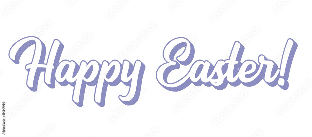 Hand sketched HAPPY EASTER quote as banner.  Lettering for poster, label, sticker, flyer, header, card, advertisement, announcement.