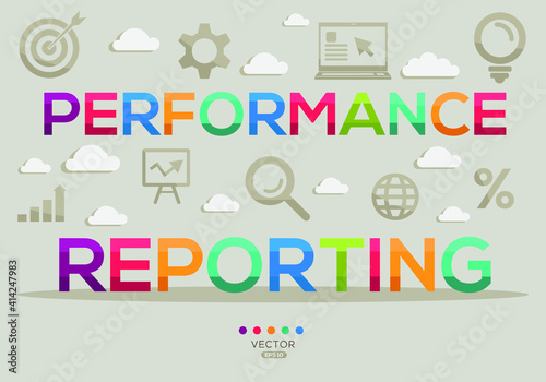 Creative (performance reporting) Banner Word with Icon ,Vector illustration. 