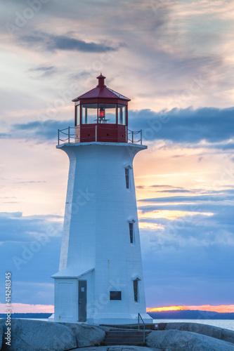 Canada, Nova Scotia, Peggy's Cove. Fishing village and Peggys Point Lighthouse.