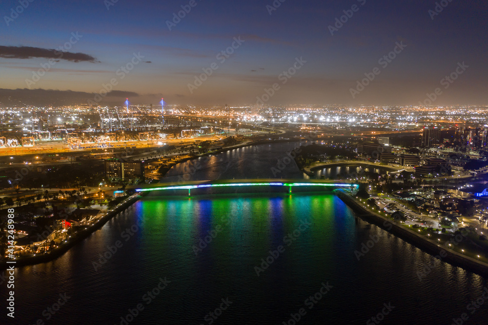 Long Beach Skyline from Above at Night