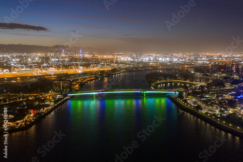 Long Beach Skyline from Above at Night