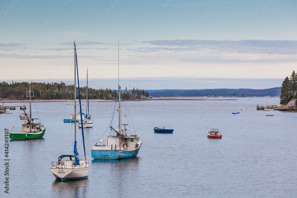 Canada, Nova Scotia, Hacketts Cove. Small coastal harbor.