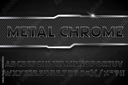 Metal chrome font 
